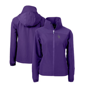 Women's Cutter & Buck  Purple Colorado Rockies Charter Eco Recycled Full-Zip Jacket