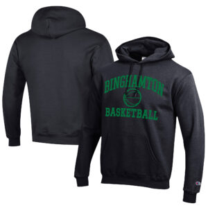 Men's Champion  Black Binghamton Bearcats Icon Logo Basketball Eco Powerblend Pullover Hoodie