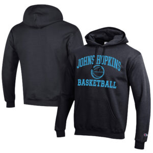Men's Champion  Black Johns Hopkins Blue Jays Icon Logo Basketball Eco Powerblend Pullover Hoodie