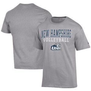 Men's Champion  Gray New Hampshire Wildcats Icon Logo Volleyball Jersey T-Shirt