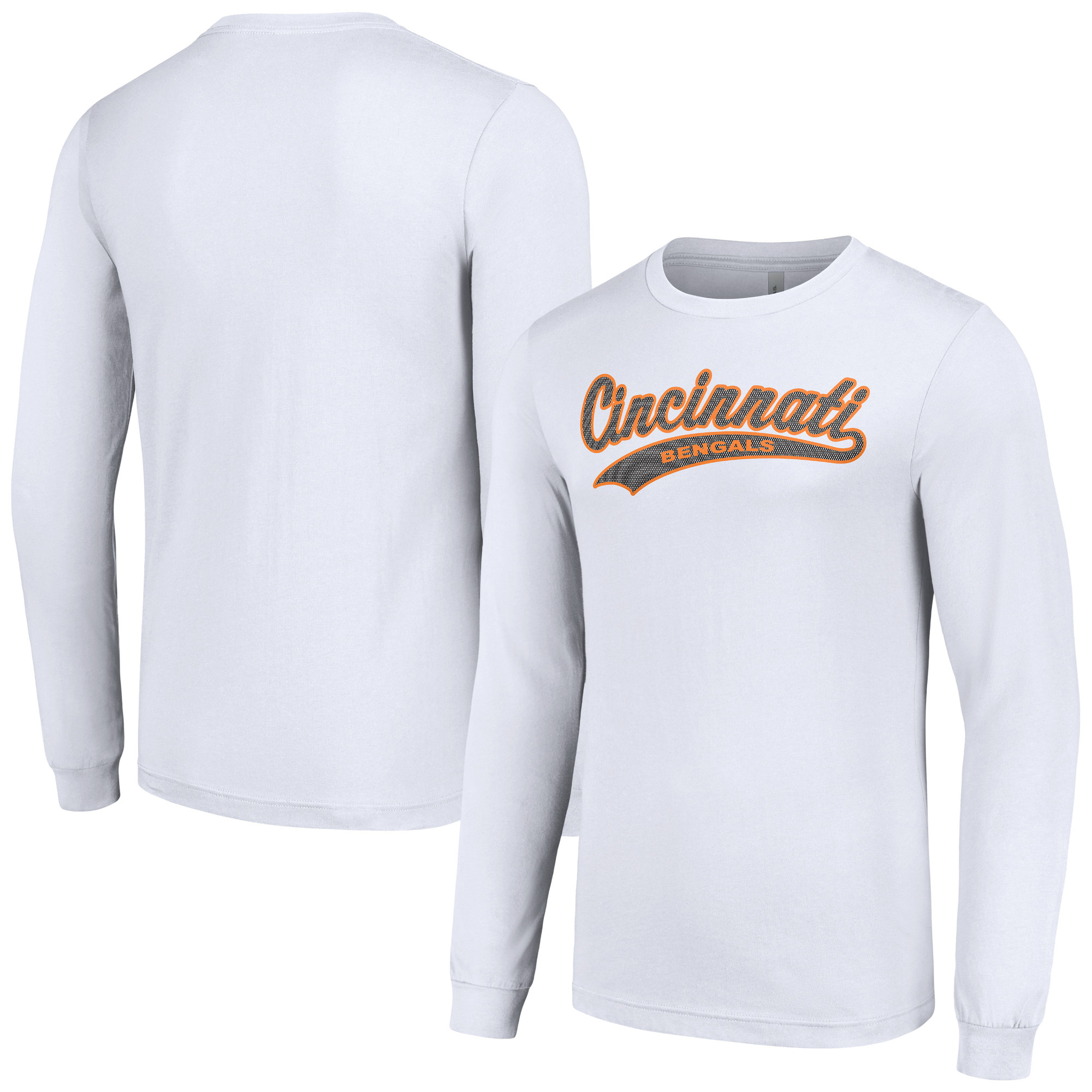 Men's Starter White Cincinnati Bengals Tailsweep Long Sleeve T-Shirt