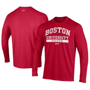 Men's Under Armour Scarlet Boston University Soccer Performance Long Sleeve T-Shirt