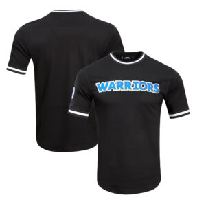 Men's Pro Standard  Black Golden State Warriors Classic Chenille Double Knit T-Shirt