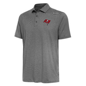 Men's Antigua  Heather Black Tampa Bay Buccaneers Scheme Polo