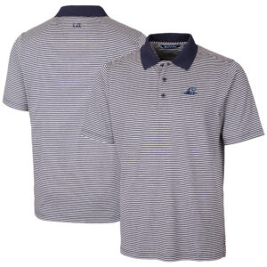 Men's Cutter & Buck  Navy West Michigan Whitecaps Forge Tonal Stripe Stretch Polo