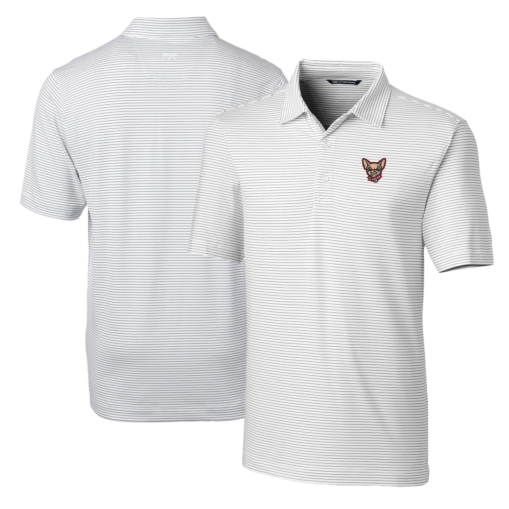 Men's Cutter & Buck White El Paso Chihuahuas Big & Tall Forge Pencil Stripe Stretch Polo - Image 5