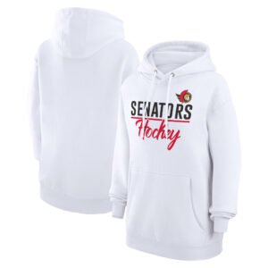Women's G-III 4Her by Carl Banks  White Ottawa Senators Team Fleece Pullover Hoodie