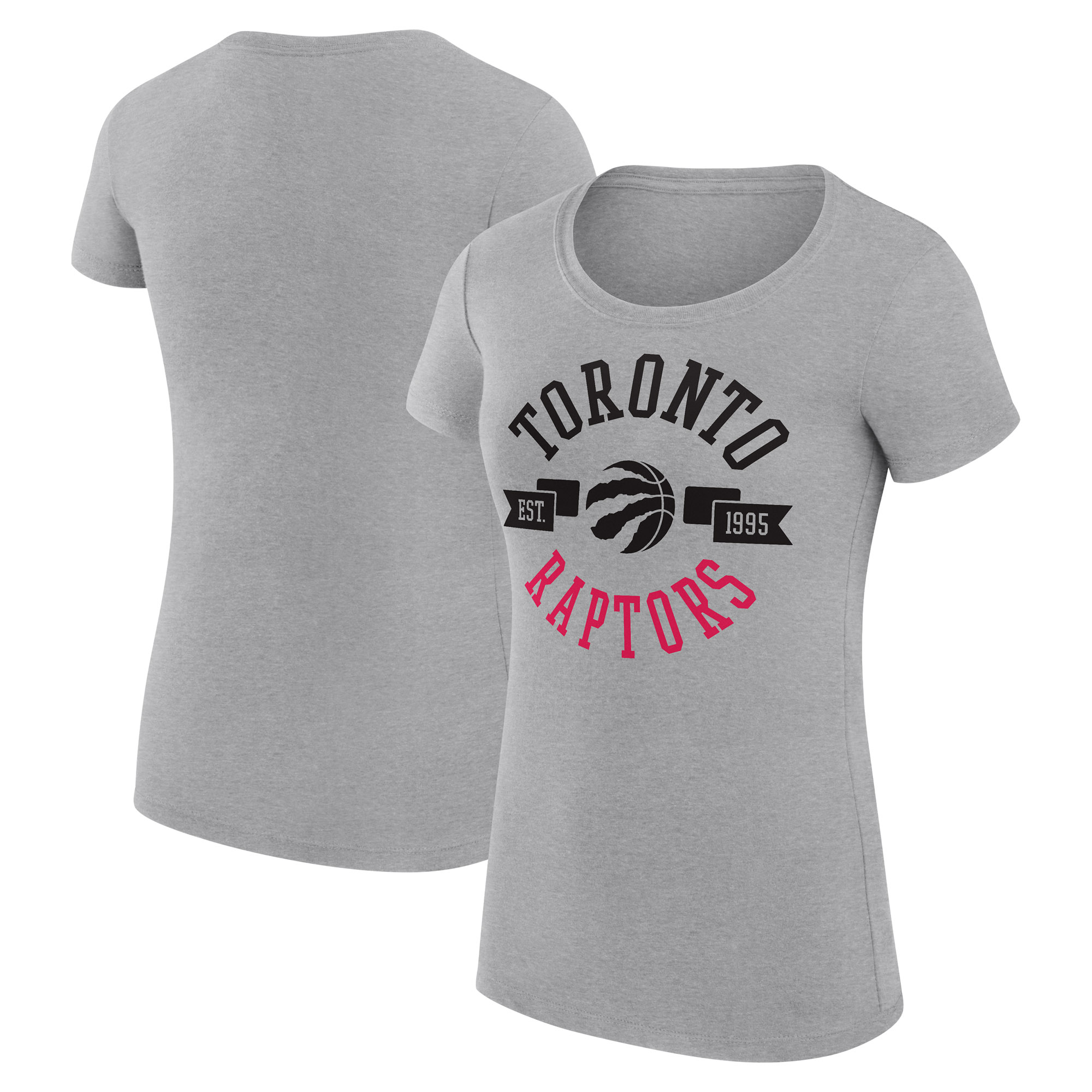 Women's G-III 4Her by Carl Banks Heather Gray Toronto Raptors Large City Logo Fitted T-Shirt