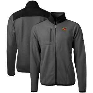 Men's Cutter & Buck Gray Washington Commanders  Cascade Eco Sherpa Fleece Full-Zip Jacket