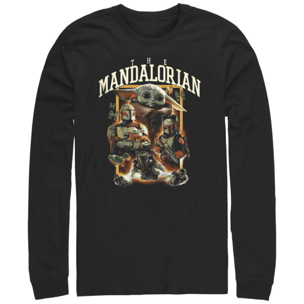 Men's Mad Engine  Black The Mandalorian Collage Graphic Long Sleeve T-Shirt