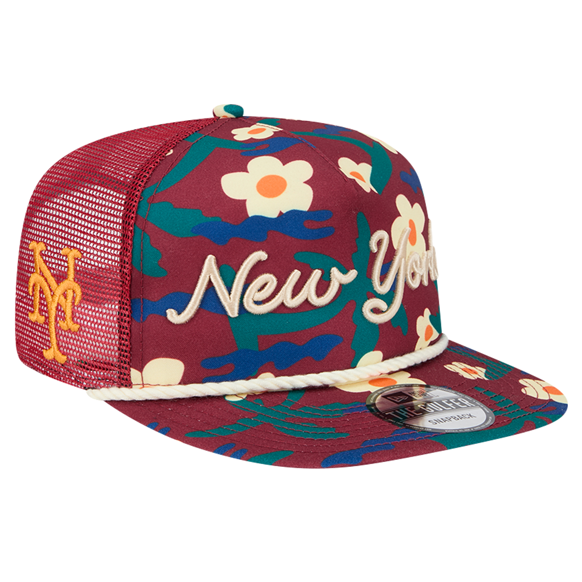Men's New Era Maroon New York Mets Summer Cab Golfer Adjustable Hat
