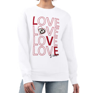 Women's G-III 4Her by Carl Banks White Arizona Diamondbacks Love Team Logo Fleece Pullover Sweatshirt