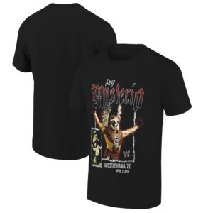 Men's Ripple Junction  Black Rey Mysterio WrestleMania 22 Graphic T-Shirt