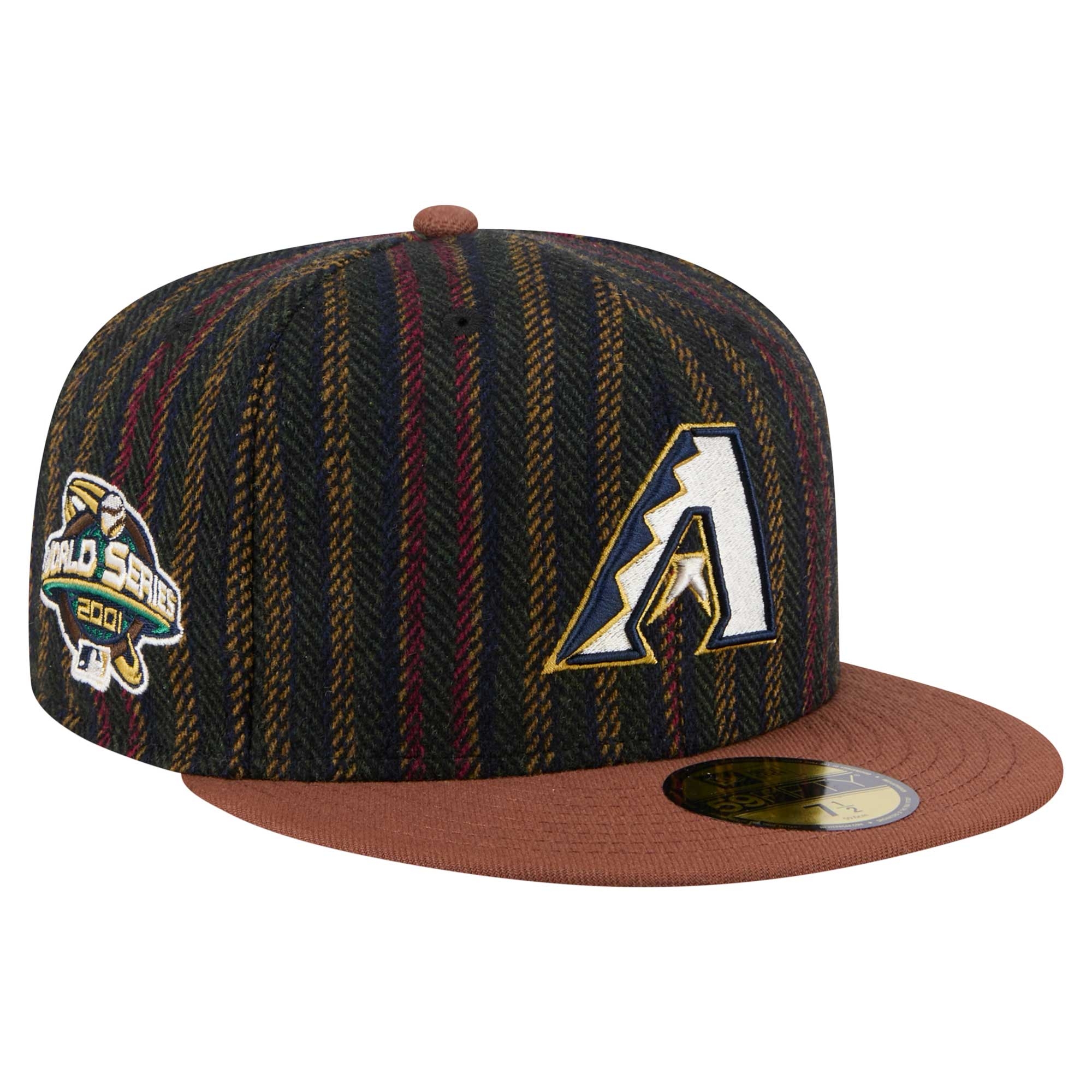 Men's New Era Brown Arizona Diamondbacks Vintage Herringbone 59FIFTY Fitted Hat