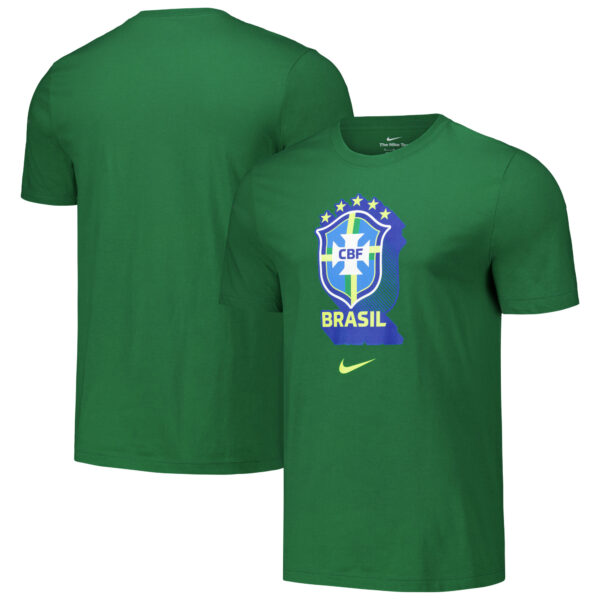 Men's Nike Green Brazil National Team Crest Core T-Shirt