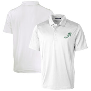 Men's Cutter & Buck White NDSU Bison Vintage Prospect Eco Textured Stretch DryTec Polo