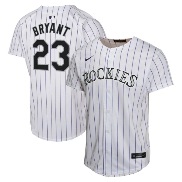 Youth Nike Kris Bryant White Colorado Rockies Home Game Player Jersey - Image 5