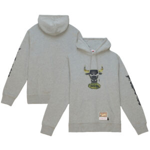 Men's Mitchell & Ness  Heather Gray Chicago Bulls Hardwood Classics Ghost Camo Pullover Hoodie