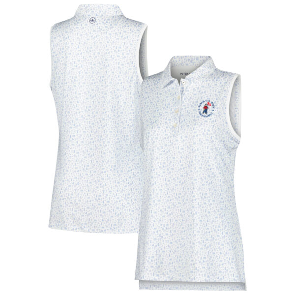 Women’s 2024 U.S. Open Peter Millar White Limited-Edition Custom Print Sleeveless Polo
