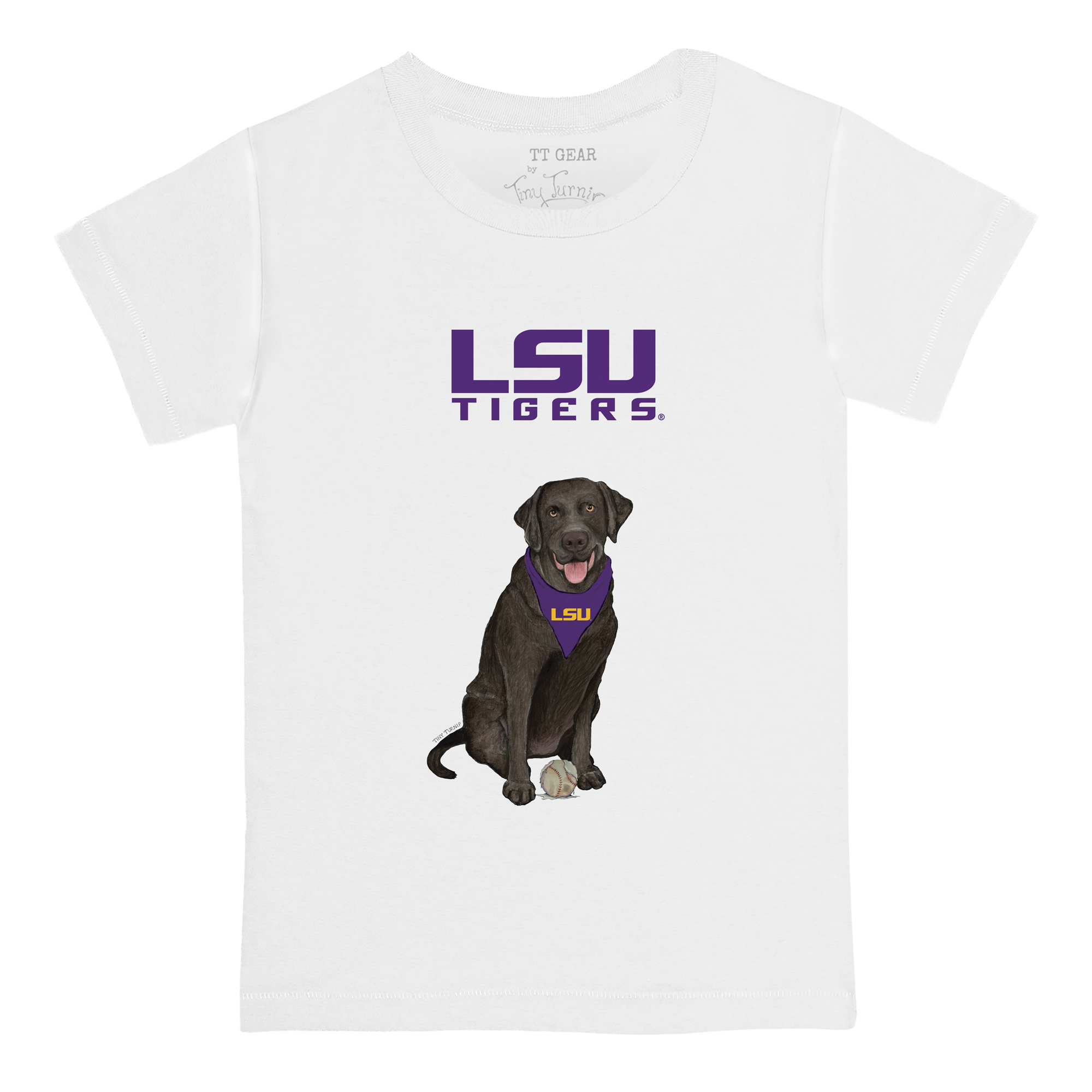 Youth Tiny Turnip White LSU Tigers Black Lab T-Shirt - Image 6