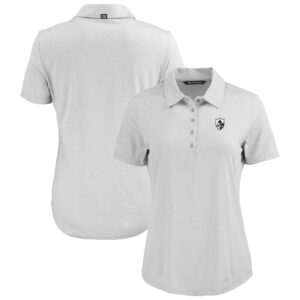 Women's Cutter & Buck Gray Los Angeles Chargers Historic Coastline Epic Comfort Eco Recycled Polo