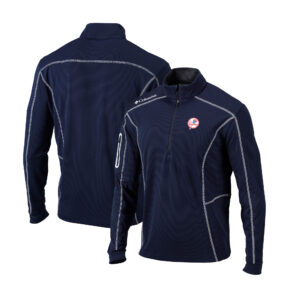 Men's Columbia Navy New York Yankees Cooperstown Collection Omni-Wick Shotgun Quarter-Zip Top