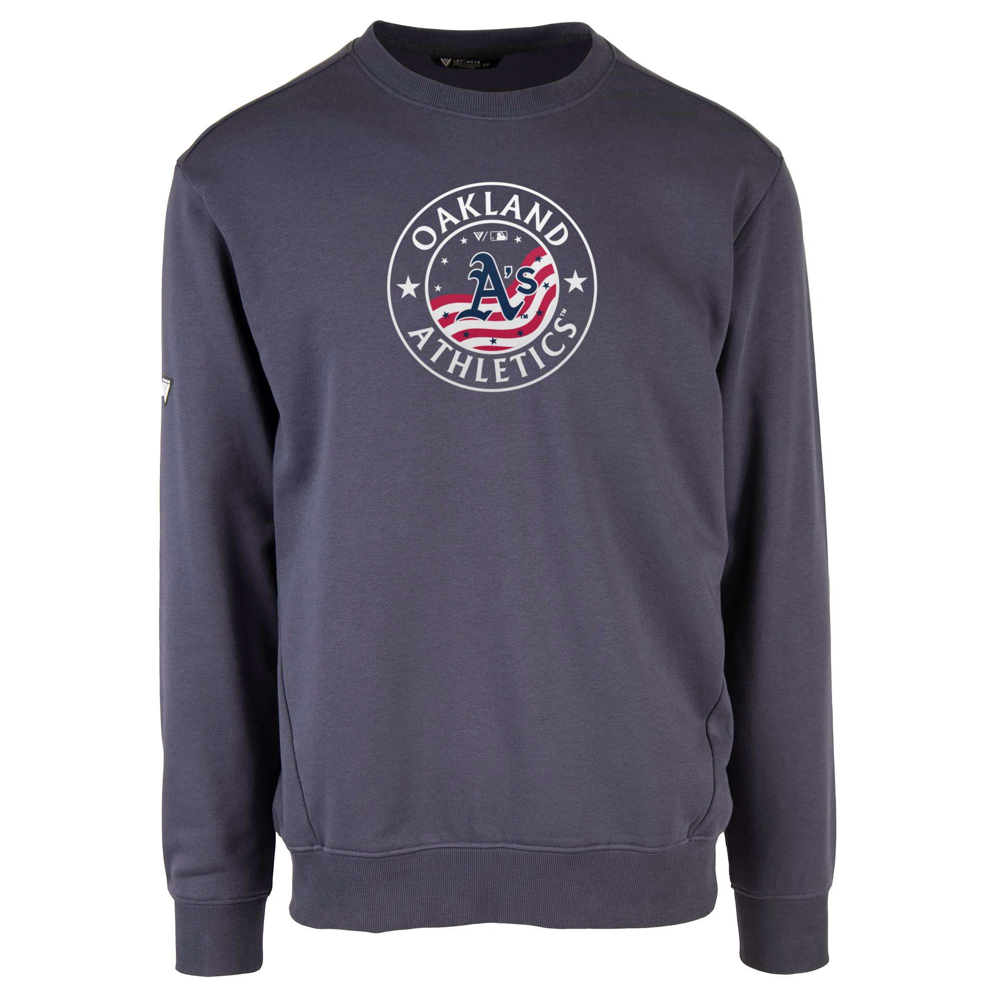 Men's Levelwear Navy Oakland Athletics Zane Platoon Pullover Sweatshirt - Image 3