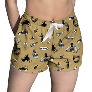 Women's Vive La Fete Gold Army Black Knights Impressions Artwork Lounge Shorts