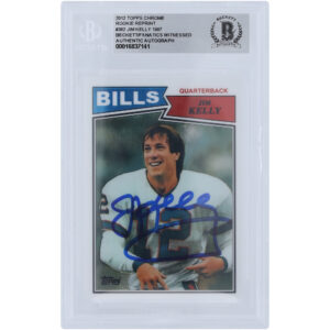 Jim Kelly Buffalo Bills Autographed 2012 Topps Chrome Rookie Reprint #362 Beckett Fanatics Witnessed Authenticated Card