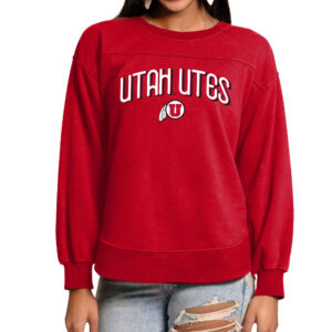 Women's  Red Utah Utes Yvette Pullover Sweatshirt