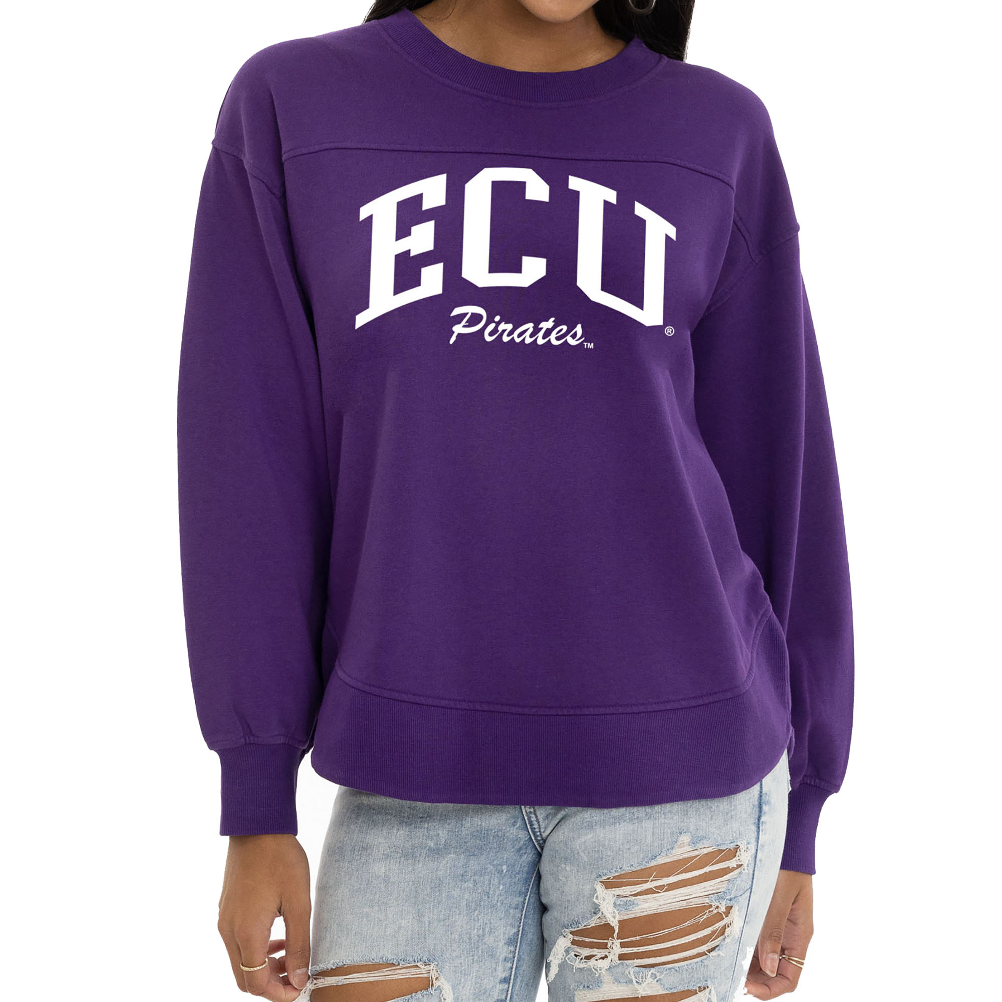 Women's Purple ECU Pirates Yvette Pullover Sweatshirt