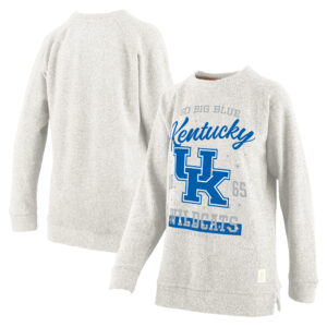 Women's Pressbox Oatmeal Kentucky Wildcats Plus Size Comfy Cairo Terry Pullover Sweatshirt