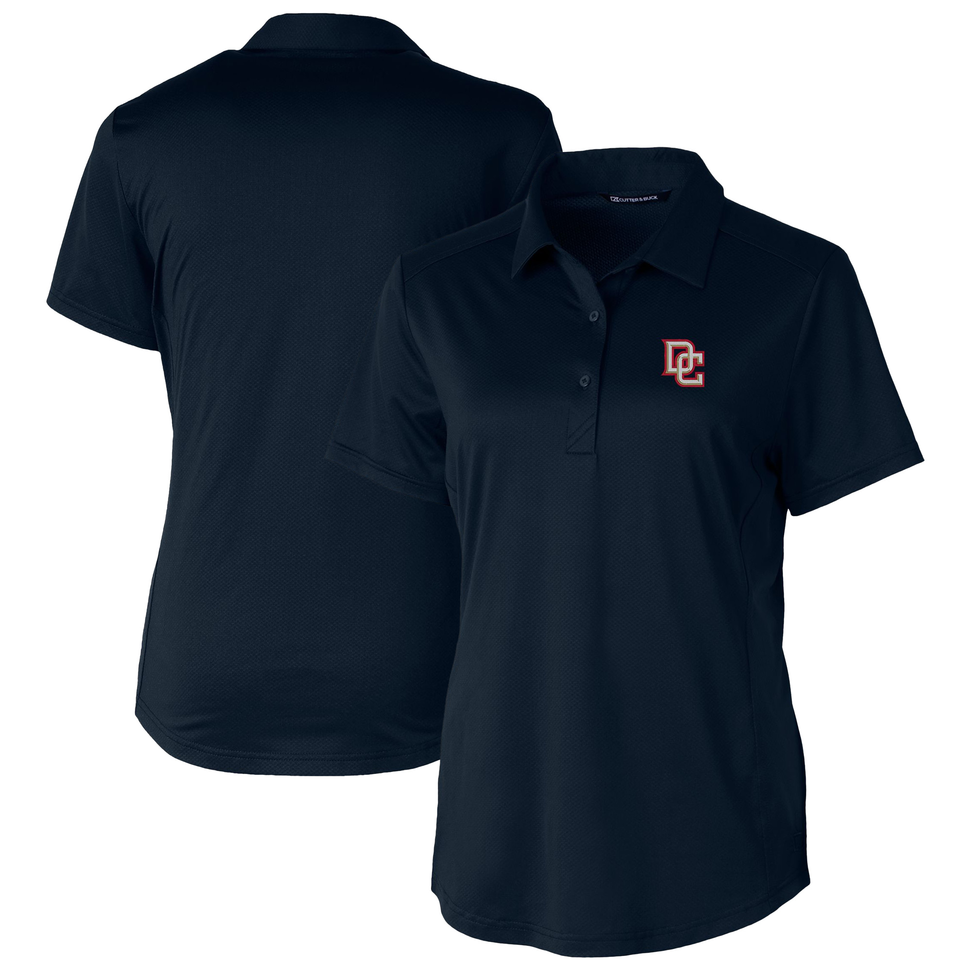 Women's Cutter & Buck Navy Washington Nationals DryTec Prospect Textured Stretch Polo