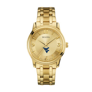 Men's Bulova West Virginia Mountaineers Gold-Tone Watch