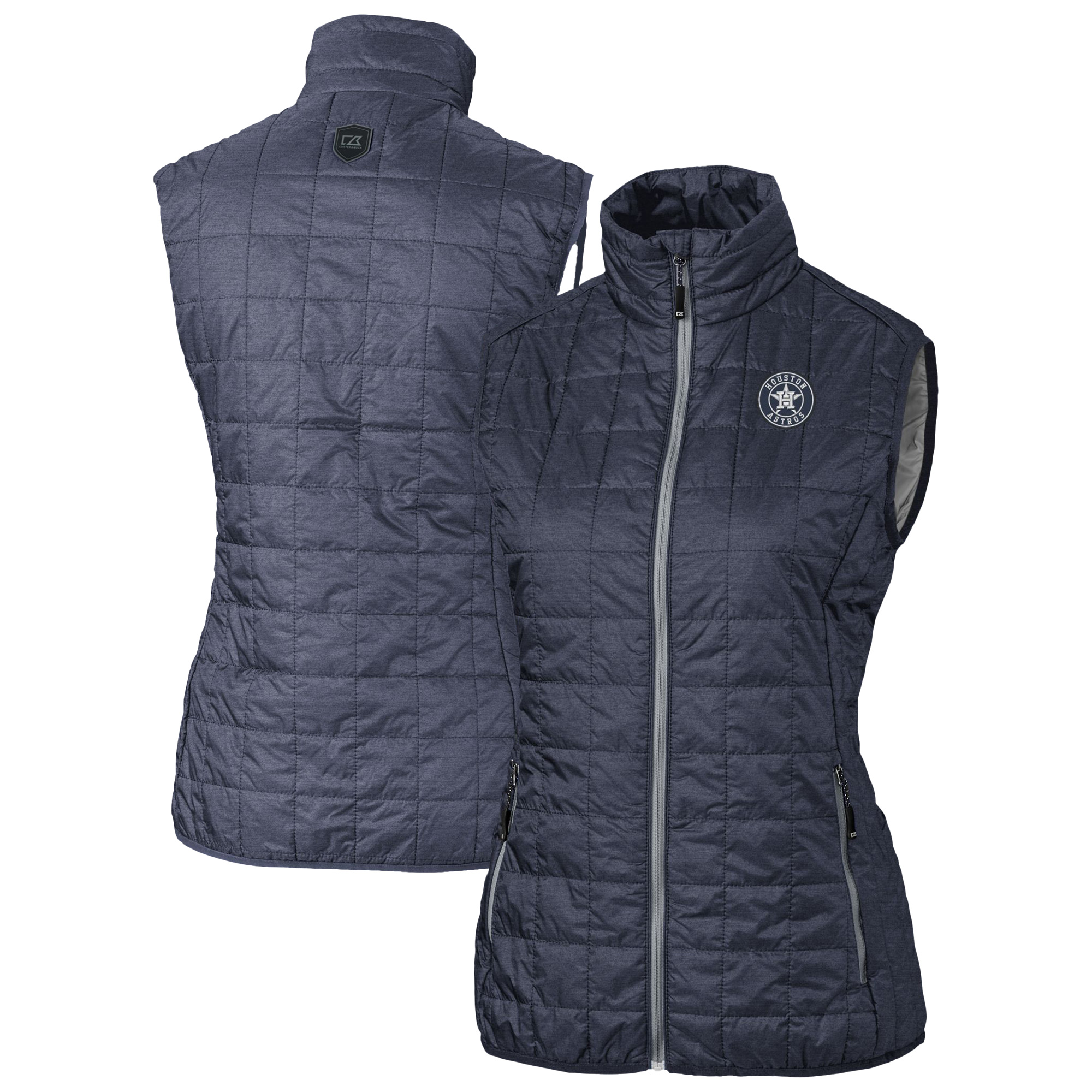 Women's Cutter & Buck Anthracite Houston Astros Rainier PrimaLoft Eco Insulated Full-Zip Puffer Vest - Image 5