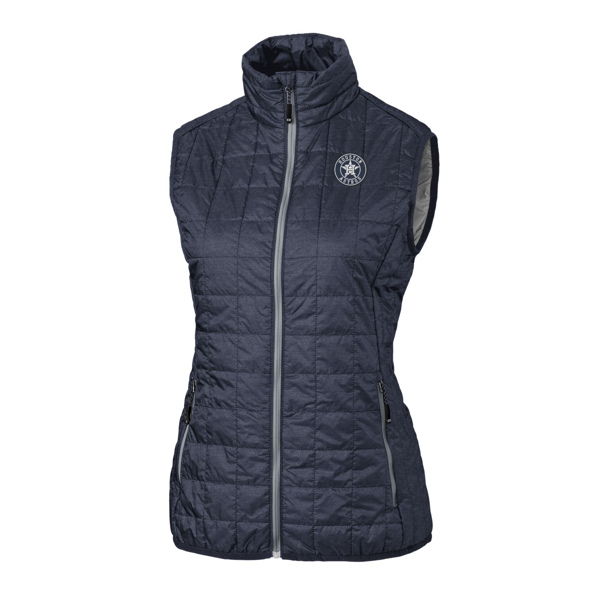 Women's Cutter & Buck Anthracite Houston Astros Rainier PrimaLoft Eco Insulated Full-Zip Puffer Vest - Image 6