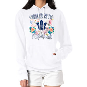Women's G-III 4Her by Carl Banks White Toronto Maple Leafs Flower Logo Pullover Hoodie