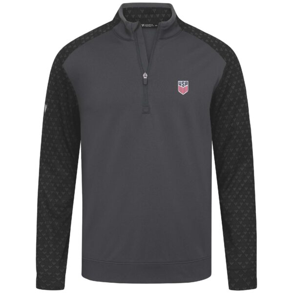 Men's Levelwear Charcoal USMNT Aztec Quarter-Zip Pullover Top - Image 6