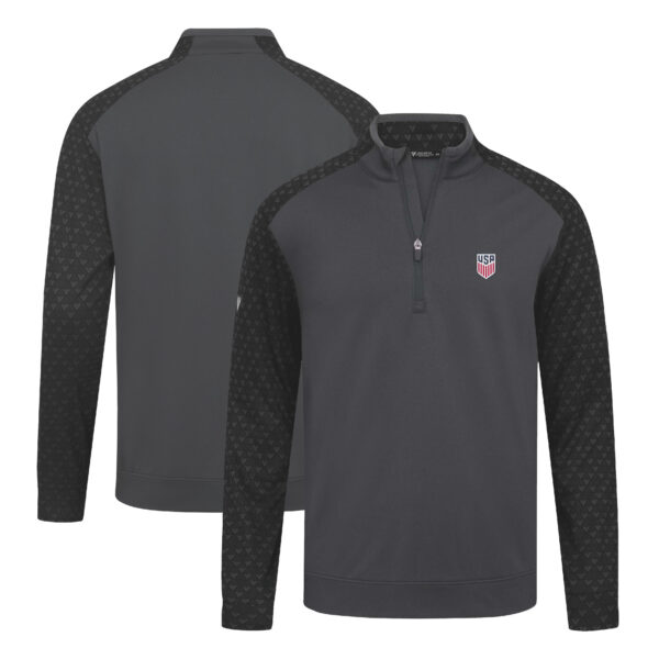 Men's Levelwear Charcoal USMNT Aztec Quarter-Zip Pullover Top