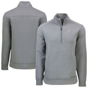 Men's Cutter & Buck Gray Athletics Roam Eco Quarter-Zip Jacket