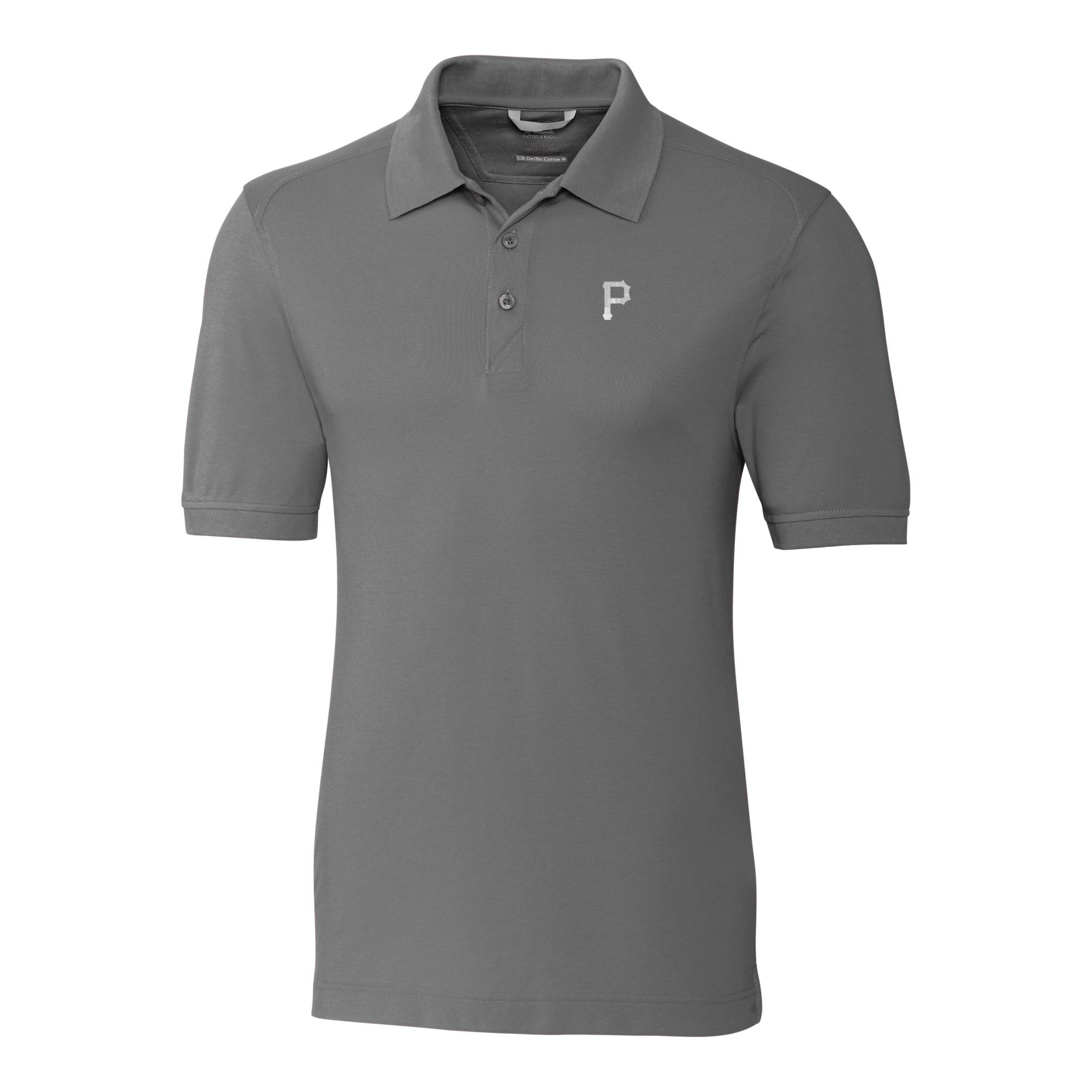 Men's Cutter & Buck Gray Pittsburgh Pirates Advantage Pique DryTec Tri-Blend Polo - Image 3