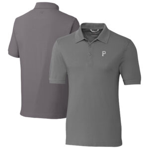 Men's Cutter & Buck Gray Pittsburgh Pirates Advantage Pique DryTec Tri-Blend Polo