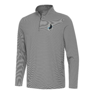 Men's Antigua Black Minnesota United FC Twine Quarter-Zip Jacket