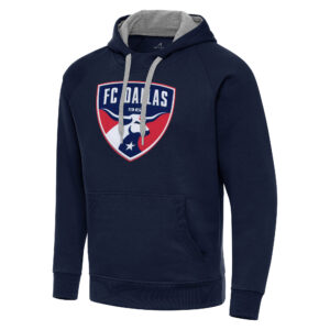 Men's Antigua Navy FC Dallas Big & Tall Team Crest Victory Raglan Pullover Hoodie