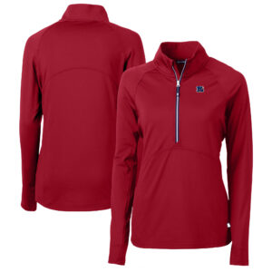 Women's Cutter & Buck Red Cincinnati Bengals Americana Adapt Eco Knit Stretch Recycled Raglan Half-Zip Top