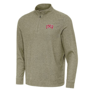 Men's Antigua Olive UNLV Rebels Subtle Quarter-Zip Sweatshirt