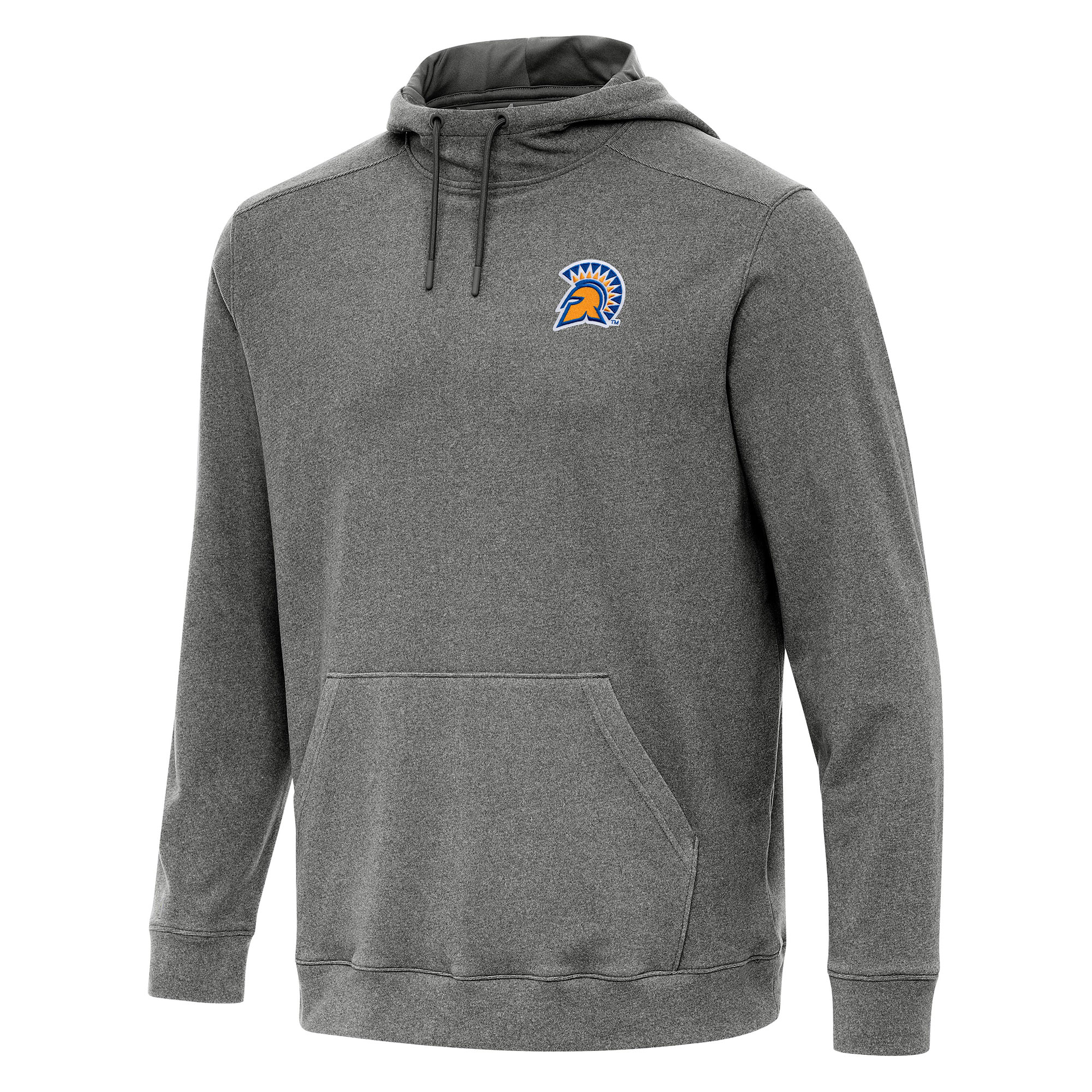 Men's Antigua Heather Charcoal San Jose State Spartans Cloud Pullover Hoodie
