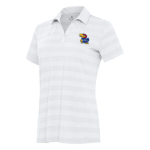 Women's Antigua White Kansas Jayhawks Tunnel Polo