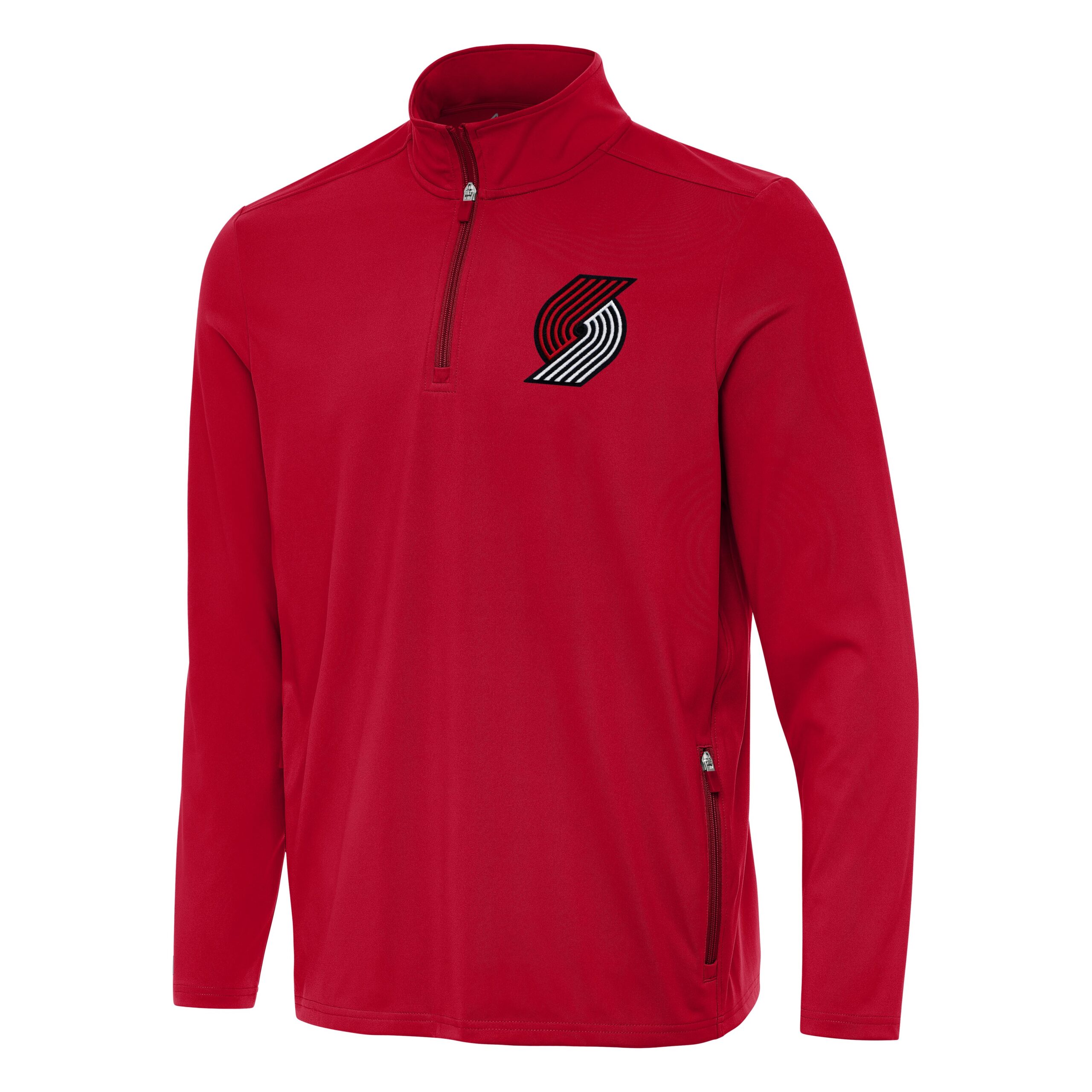 Men's Antigua Red Portland Trail Blazers Perilous Quarter-Zip Sweatshirt