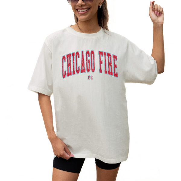 Women's Gameday Couture  Cream Chicago Fire Goal Line Oversized T-Shirt